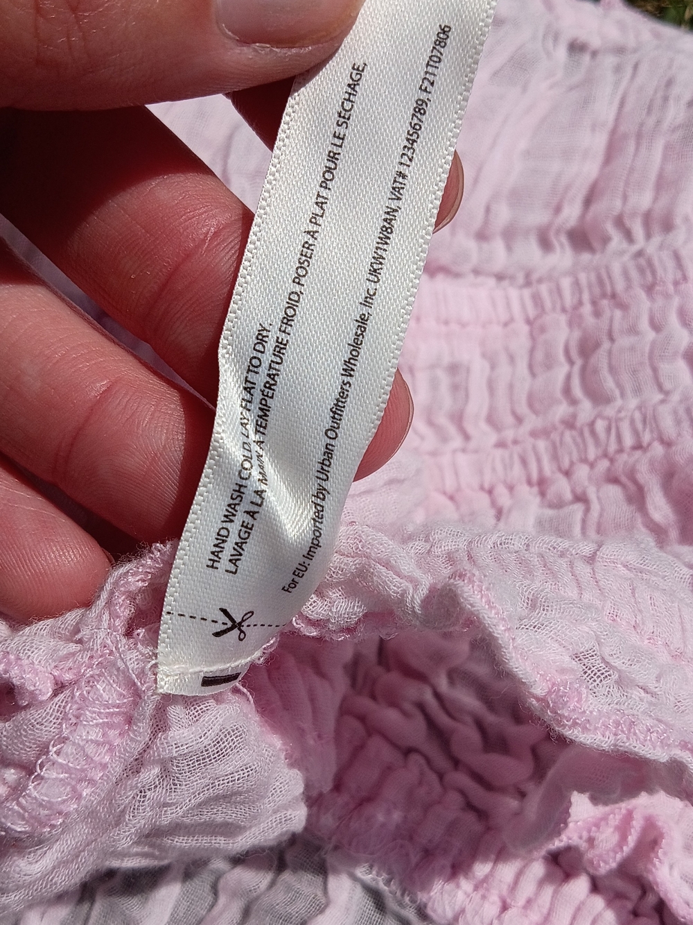 FP Coastal Cottage Smocked Gauze Crop Top Blush Pink Boho Beach Fairy Coquette M - Picture 8 of 8